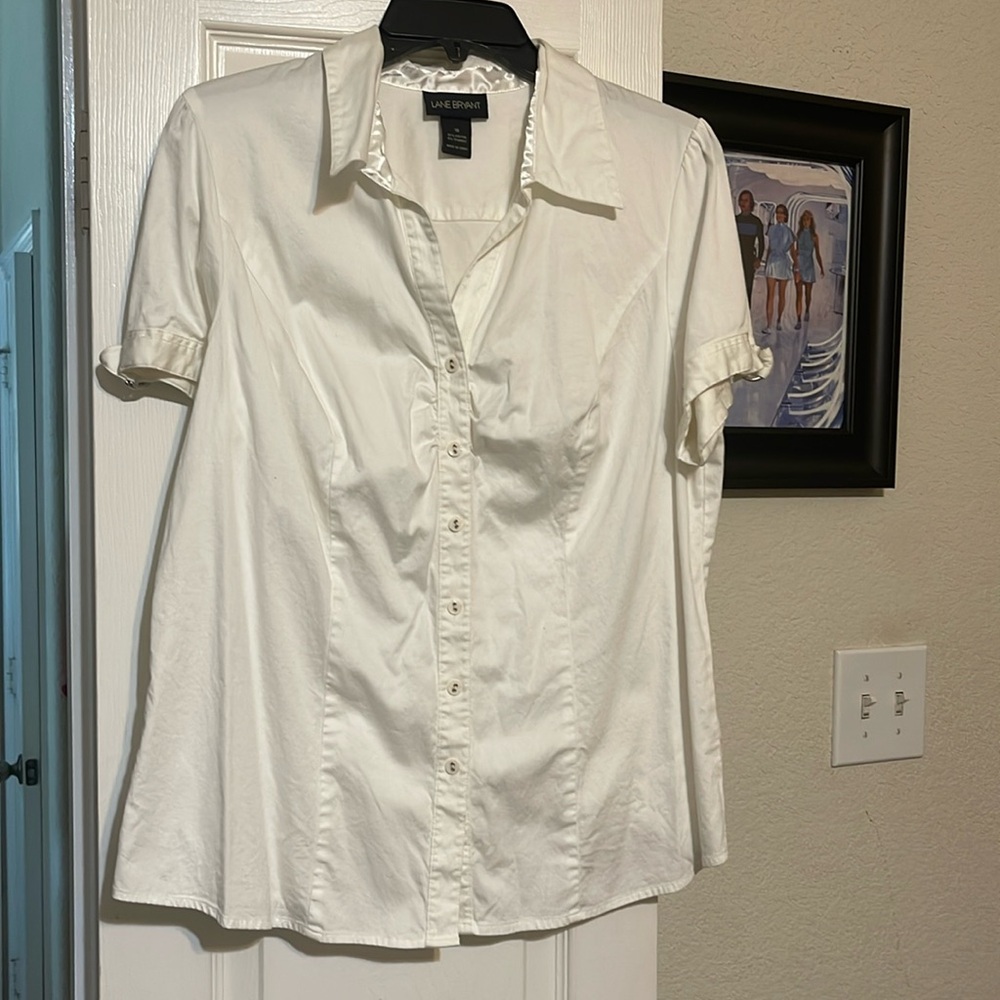 Beautiful Lane Bryant fitted button down blouse